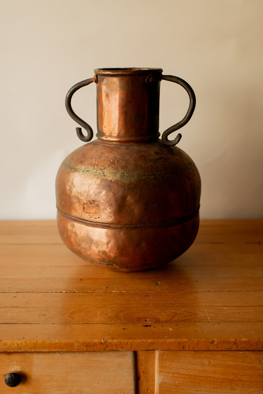 French Hand Hammered Copper Jug