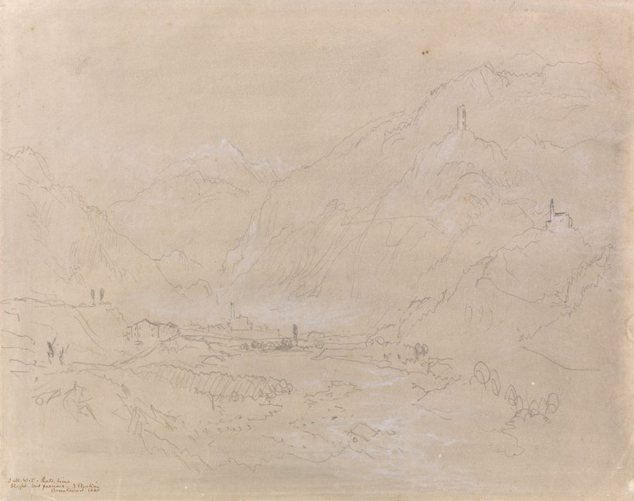 Mountainous Landscape with Town in Valley by Joseph Mallord William Turner